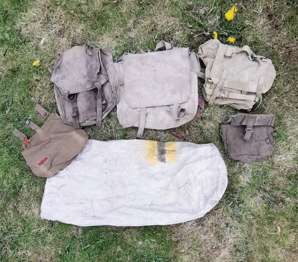 Group lot Various Military Kit Bags, some dated.