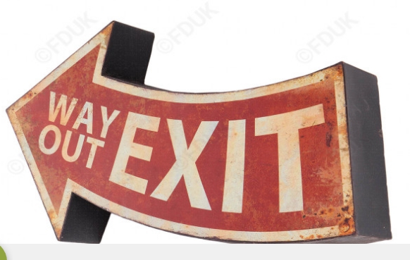 Large Vintage Style Way Out Exit Sign