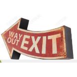 Large Vintage Style Way Out Exit Sign
