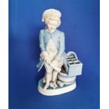 Sitzendorf Dresden porcelain figure Blue and White Drinking Man 1887 - 1900