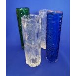 Group of 4 Art Glass Vases, 2 possibly White Fryers.