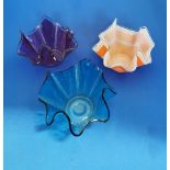 Group of 3 Retro Kitsch 1960s Handkerchief Vases