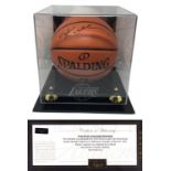 Kobe Bryant Hand Signed Spalding Basketball with Panini COA in Official NBA Case