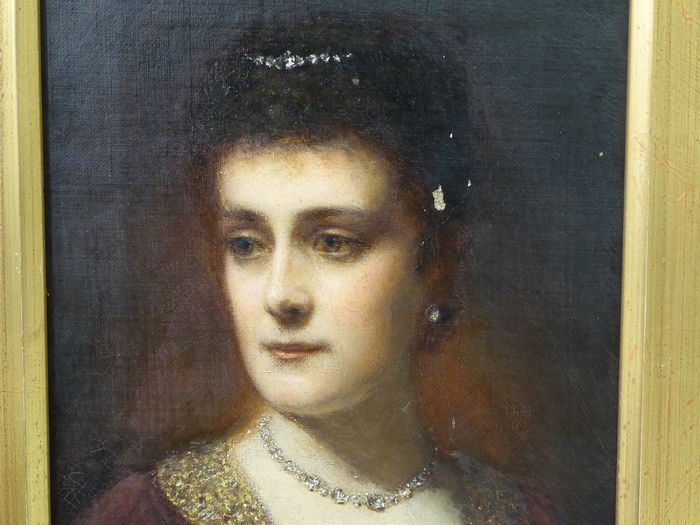 Hermann Schmiechen - Oil Painting - A Beautiful Regency Lady - Image 2 of 6