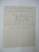 Edward Elgar Handwritten Signed Autograph Letter to Catherine Underwood