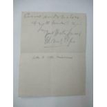 Edward Elgar Handwritten Signed Autograph Letter to Catherine Underwood