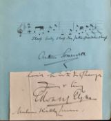 Edward Elgar Letter Extract & Arthur Somervell Hand Signed Autograph