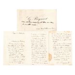 Georges Picquart - Handwritten letter to Le President & Inscribed Visiting Card