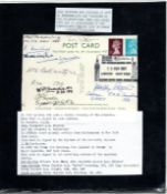 Historical RAF Autograph Signed Postcard - R.W. Bobby Oxspring Frank Browdie Eric William Wright