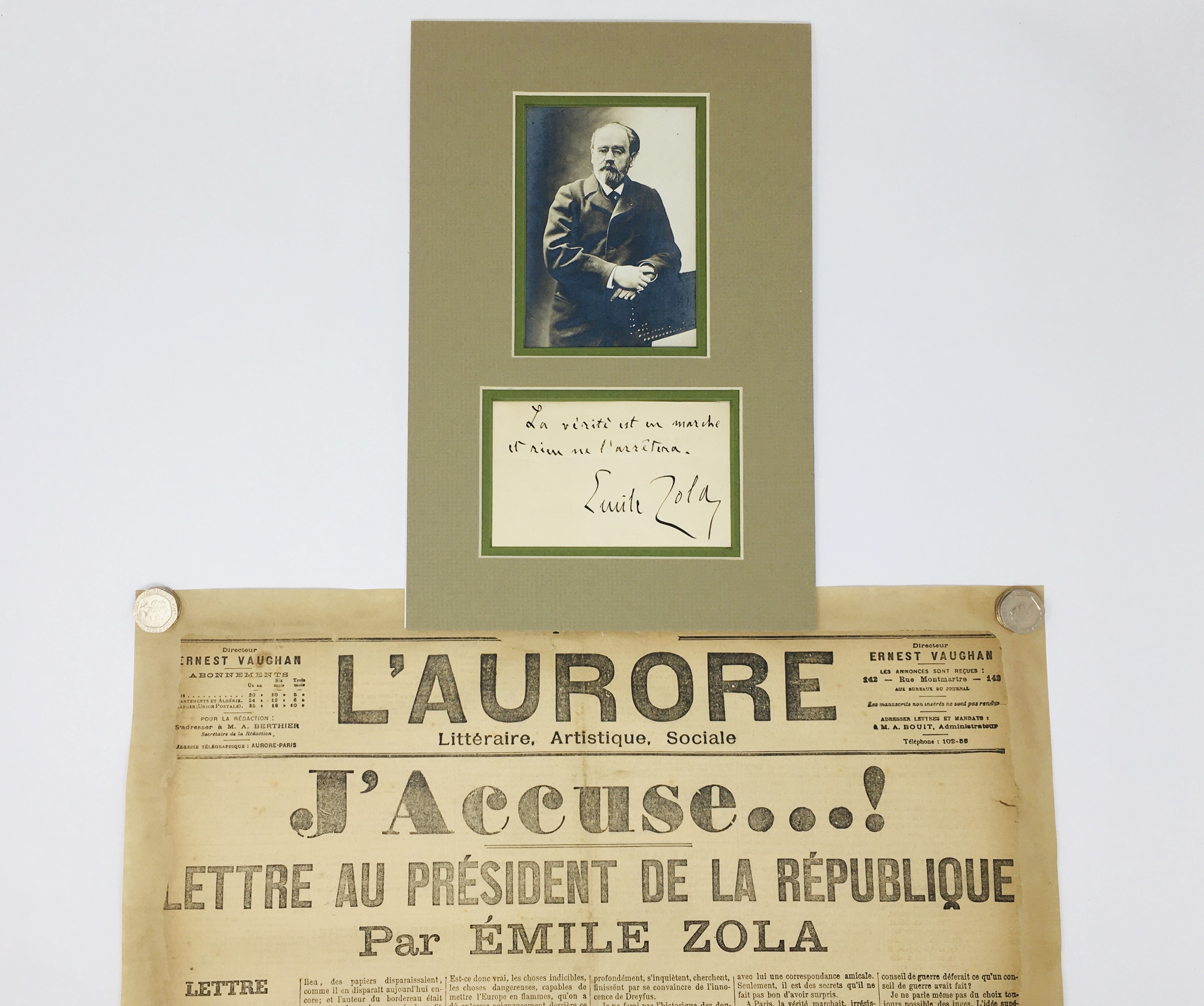 J'Accuse Newspaper, Emile Zola Quote, Signed Dreyfus Portrait, Rare Trial Drawings & Schwartzkoppen - Image 2 of 74