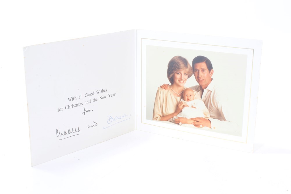 Rare Princess Diana & Prince Charles 1982 Christmas Card