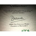Rare Princess Diana Hand Signed Autograph on Charity Certificate (1994)
