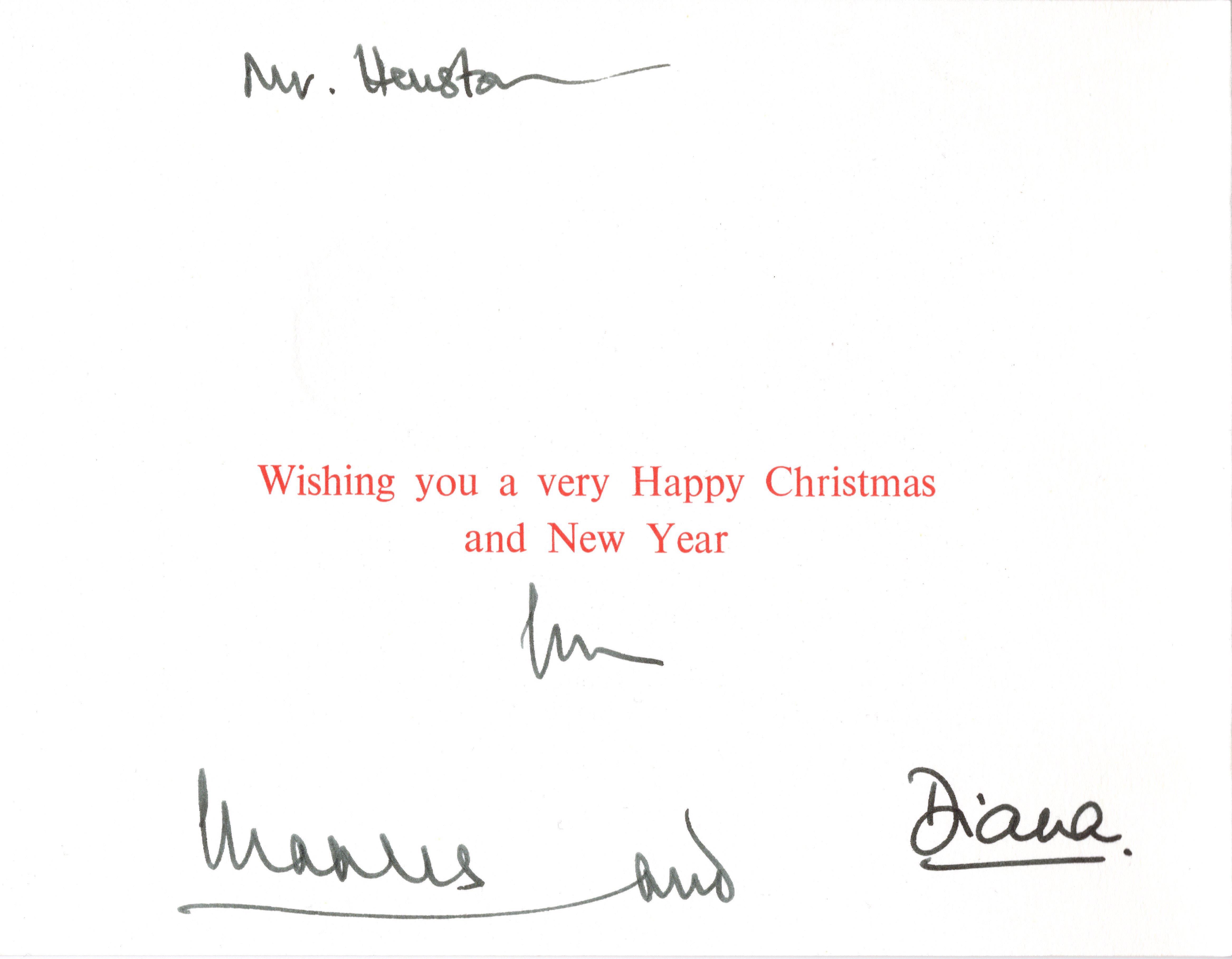 Rare Princess Diana & Prince Charles 1990 Christmas Card with Original Envelope - Image 3 of 7