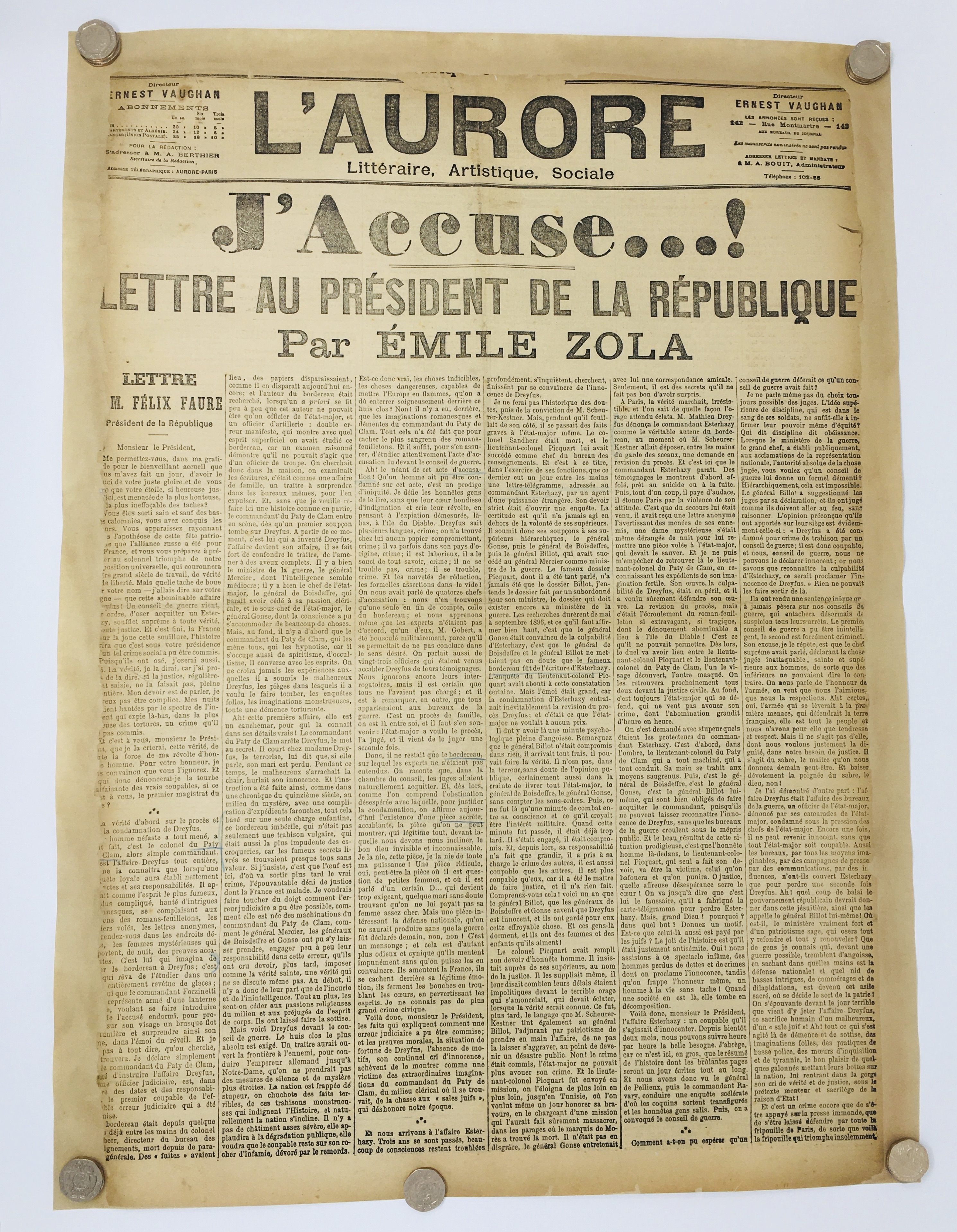 J'Accuse Newspaper, Emile Zola Quote, Signed Dreyfus Portrait, Rare Trial Drawings & Schwartzkoppen - Image 3 of 74