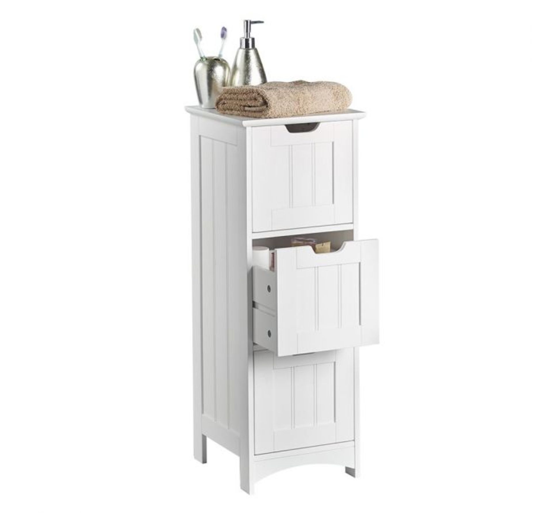(TD147) Colonial 3 Drawer Storage Unit MDF with white painted finish Water resistant & easy t... - Image 3 of 3