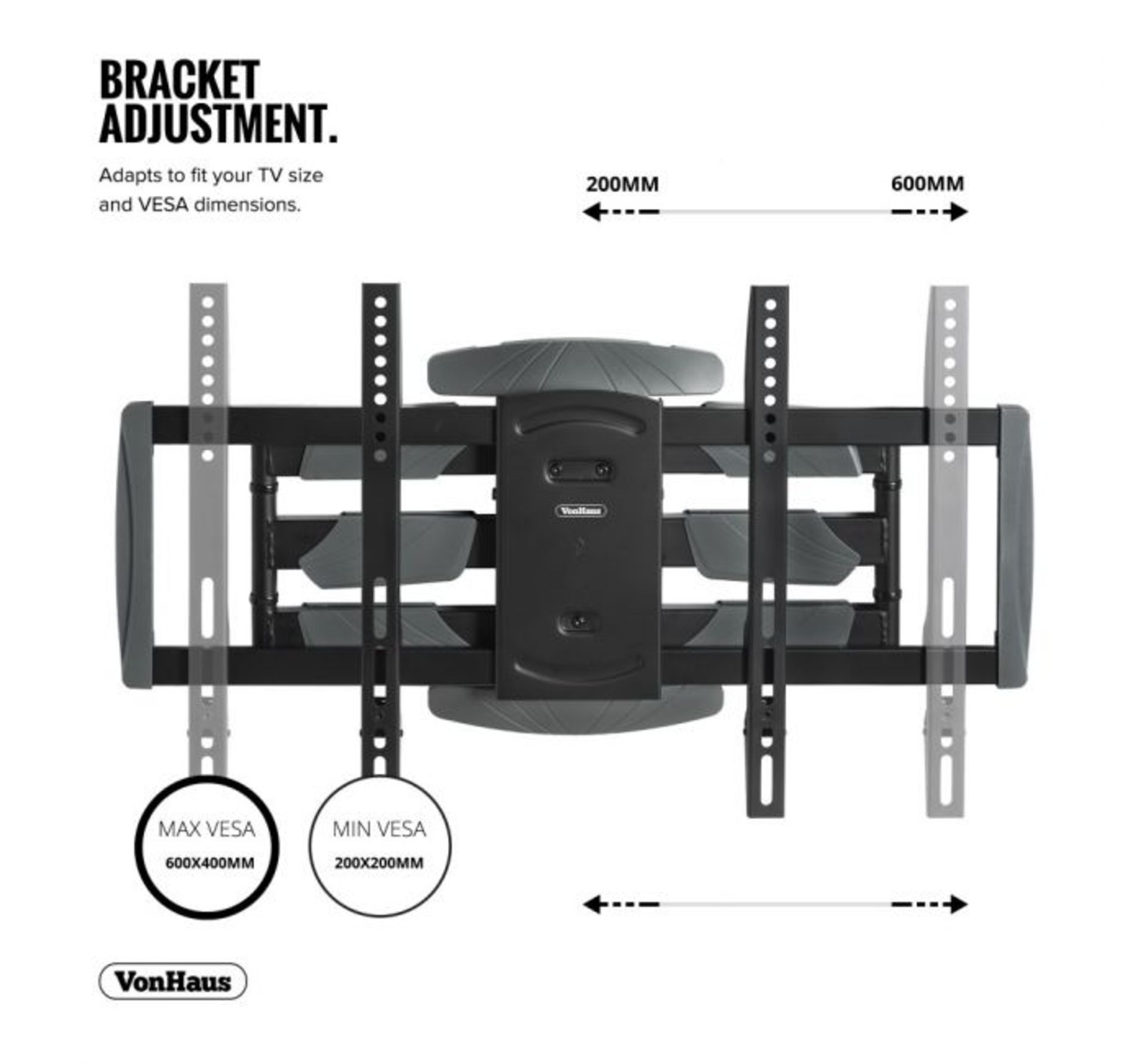 (AP222) 37-70 inch Cantilever TV bracket Please confirm your TV’s VESA Mounting Dimensions a... - Image 3 of 3