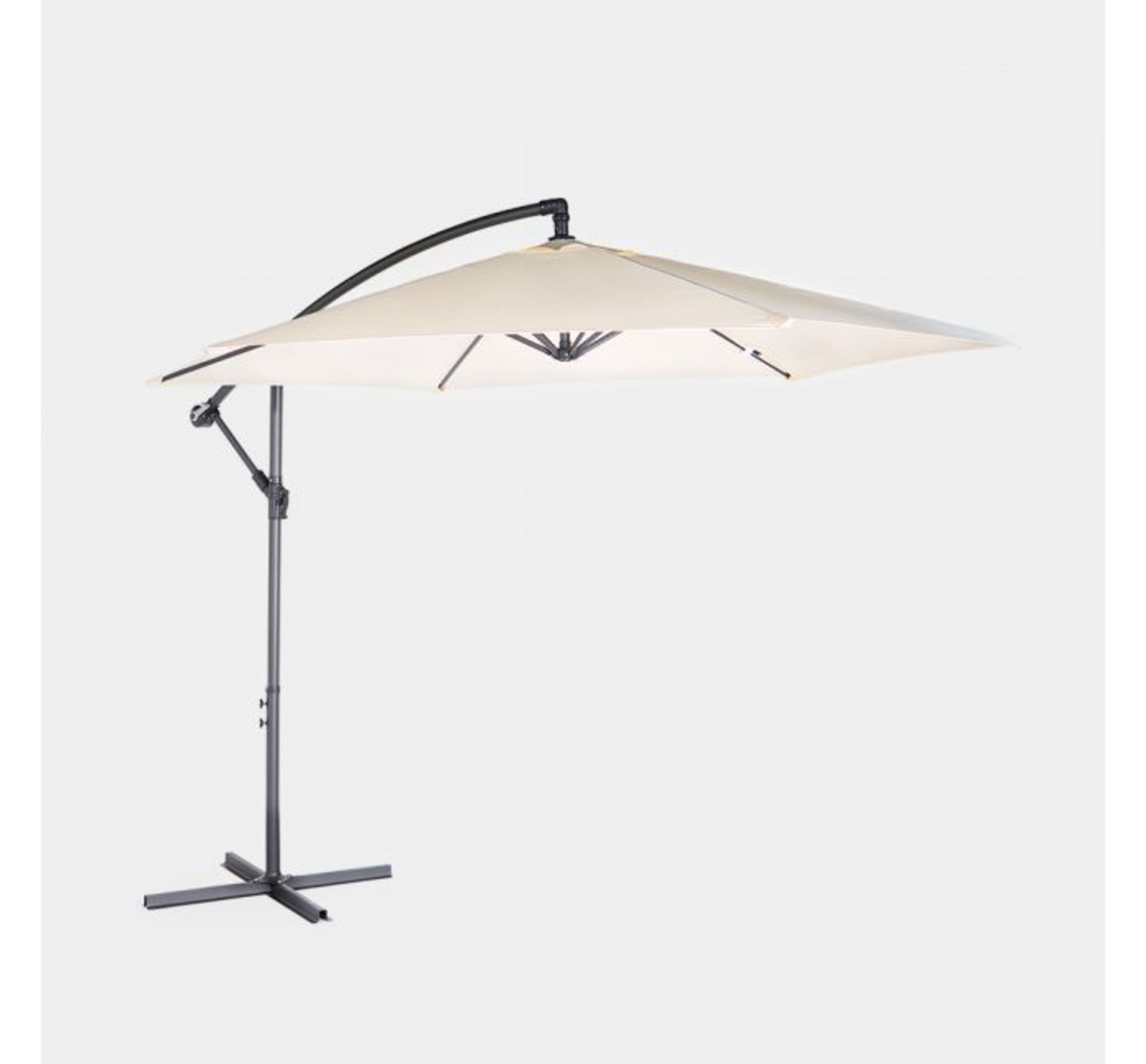 (TD39) 3M Overhanging Garden Parasol in Ivory . Parasol Size: 310 X 290 X 240cm (Canopy Diamete... - Image 2 of 2