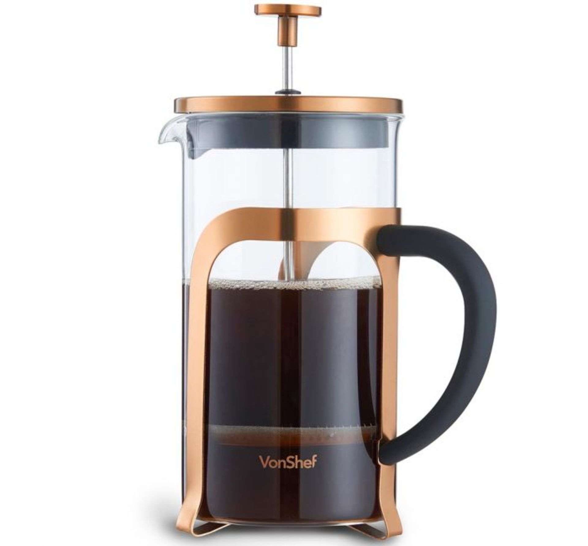 (TD43) 8 Cup Copper French Press Make up to 8 cups of coffee at once with 1L capacity Strong ... - Image 3 of 3