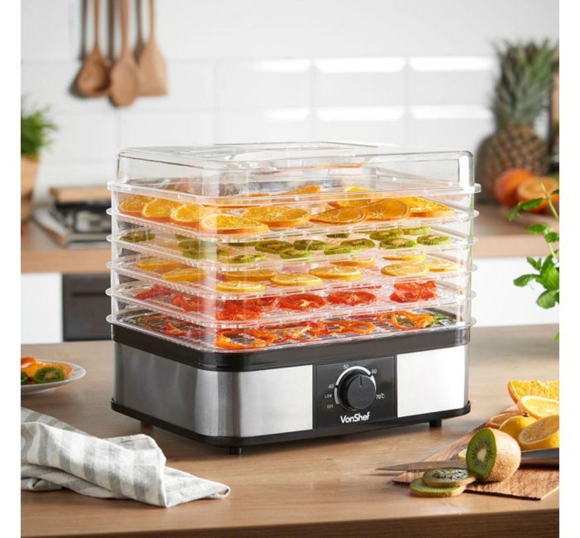 (TD1) 5 Tier Food Dehydrator Ideal for creating beef jerky, banana chips, dried fruits and mor...