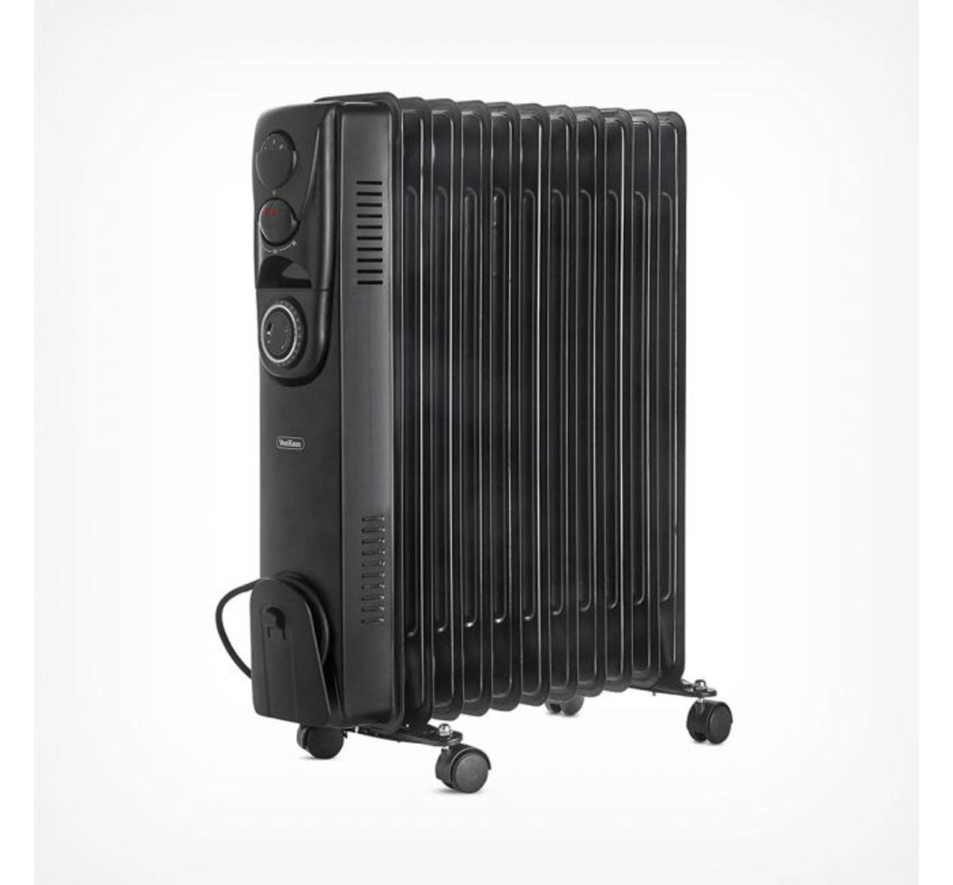 (HZ95) 11 Fin 2500W Oil Filled Radiator - Black 3 power settings (1000/1500/2500) and adjustab... - Image 2 of 3