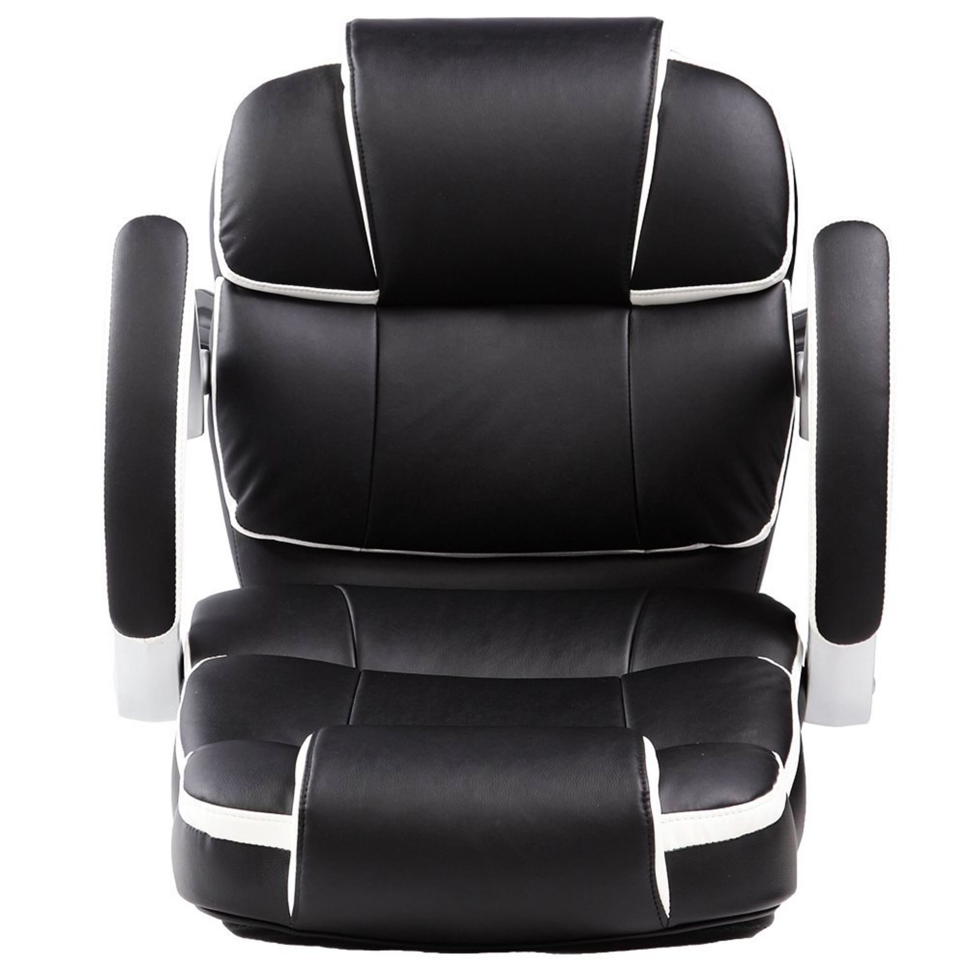 (TD79) Luxury Designer Computer Office Chair - Black with White Accents Our renowned high qu... - Image 2 of 2