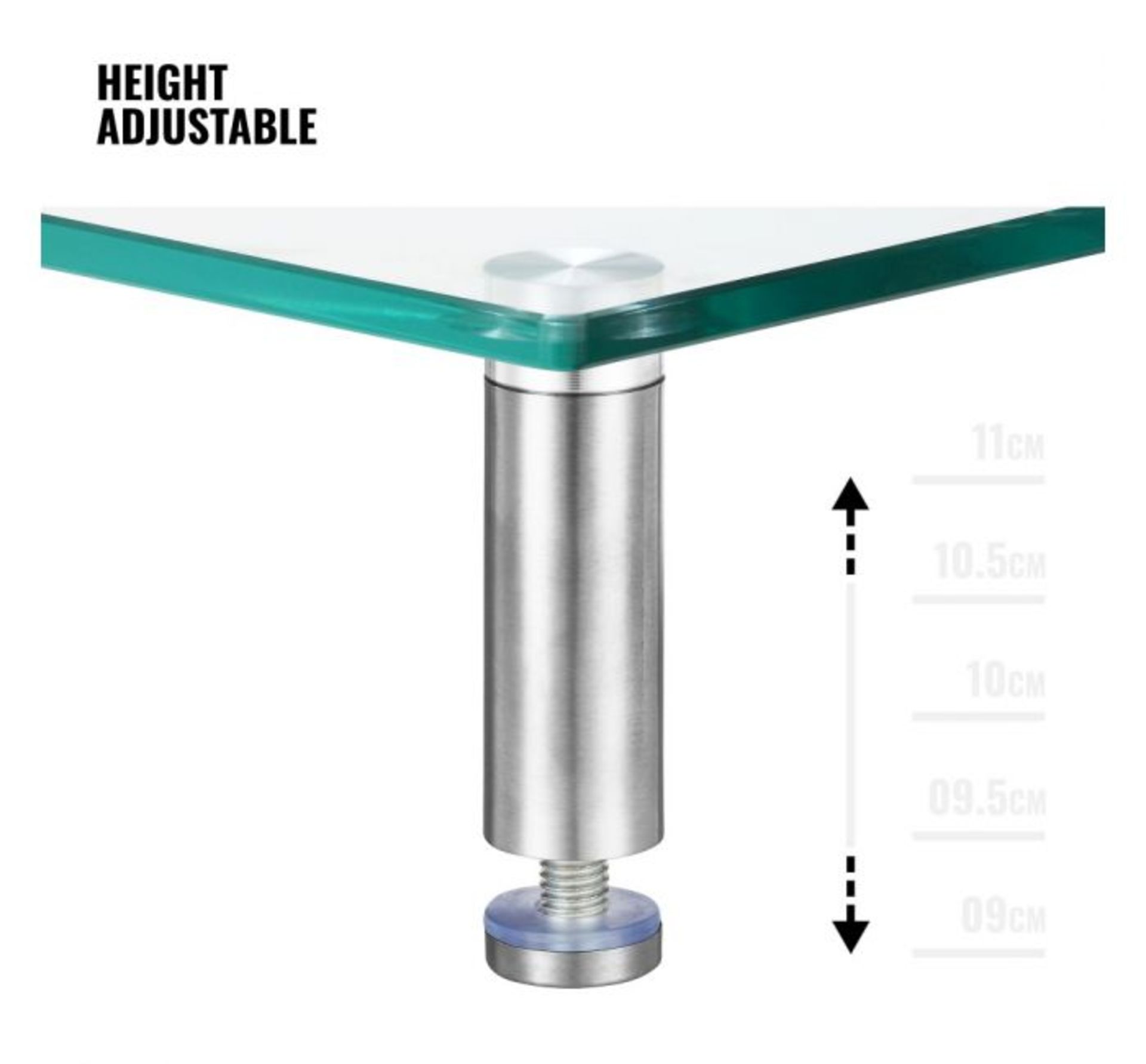 (TD42) Large Glass Monitor Stand Made from strong 8mm thick clear tempered glass measuring 700... - Image 3 of 3