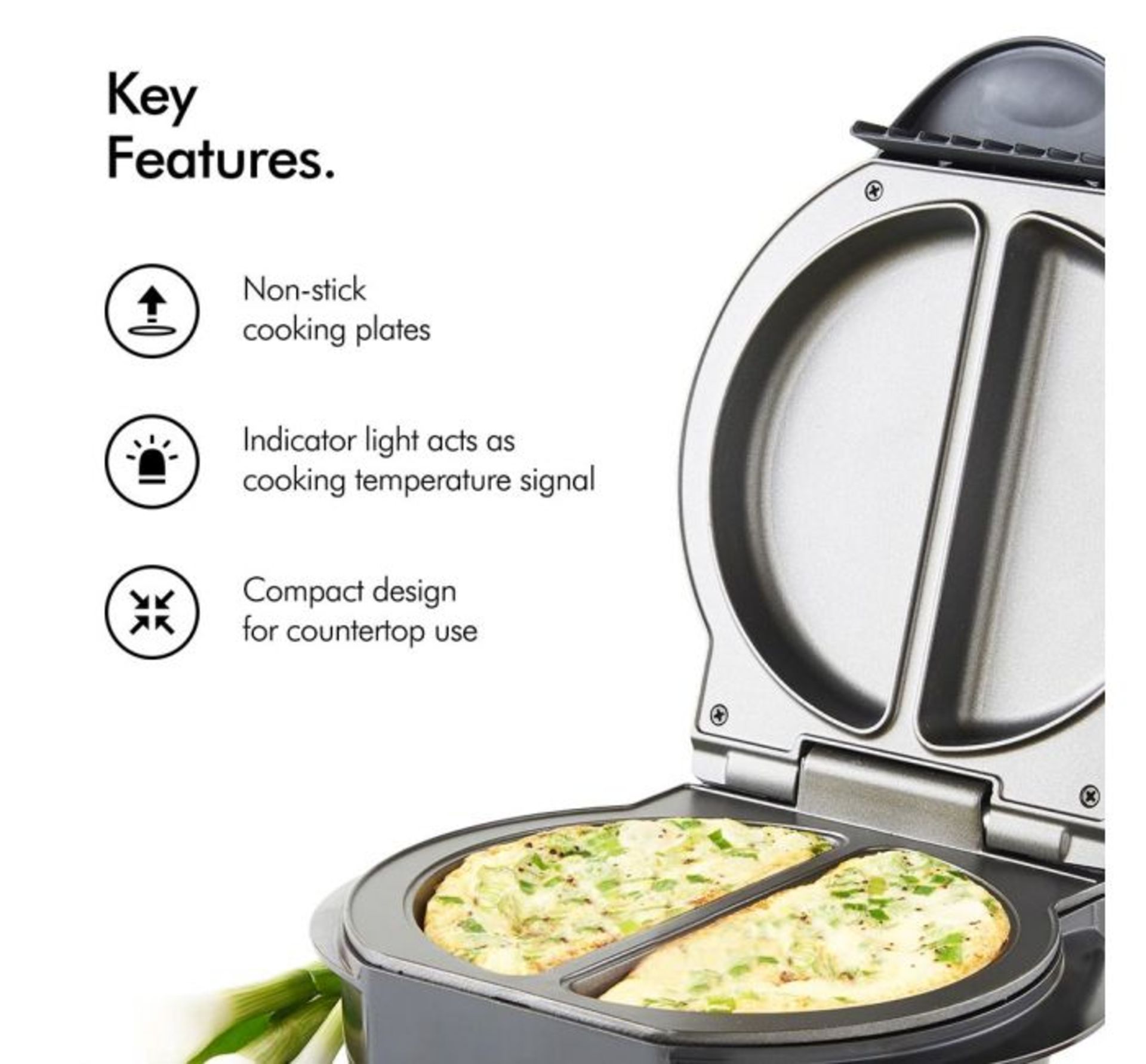 (TD11) Electric Omelette Maker The easy route to the perfect omelette! Make 2 plain or filled ... - Image 3 of 3