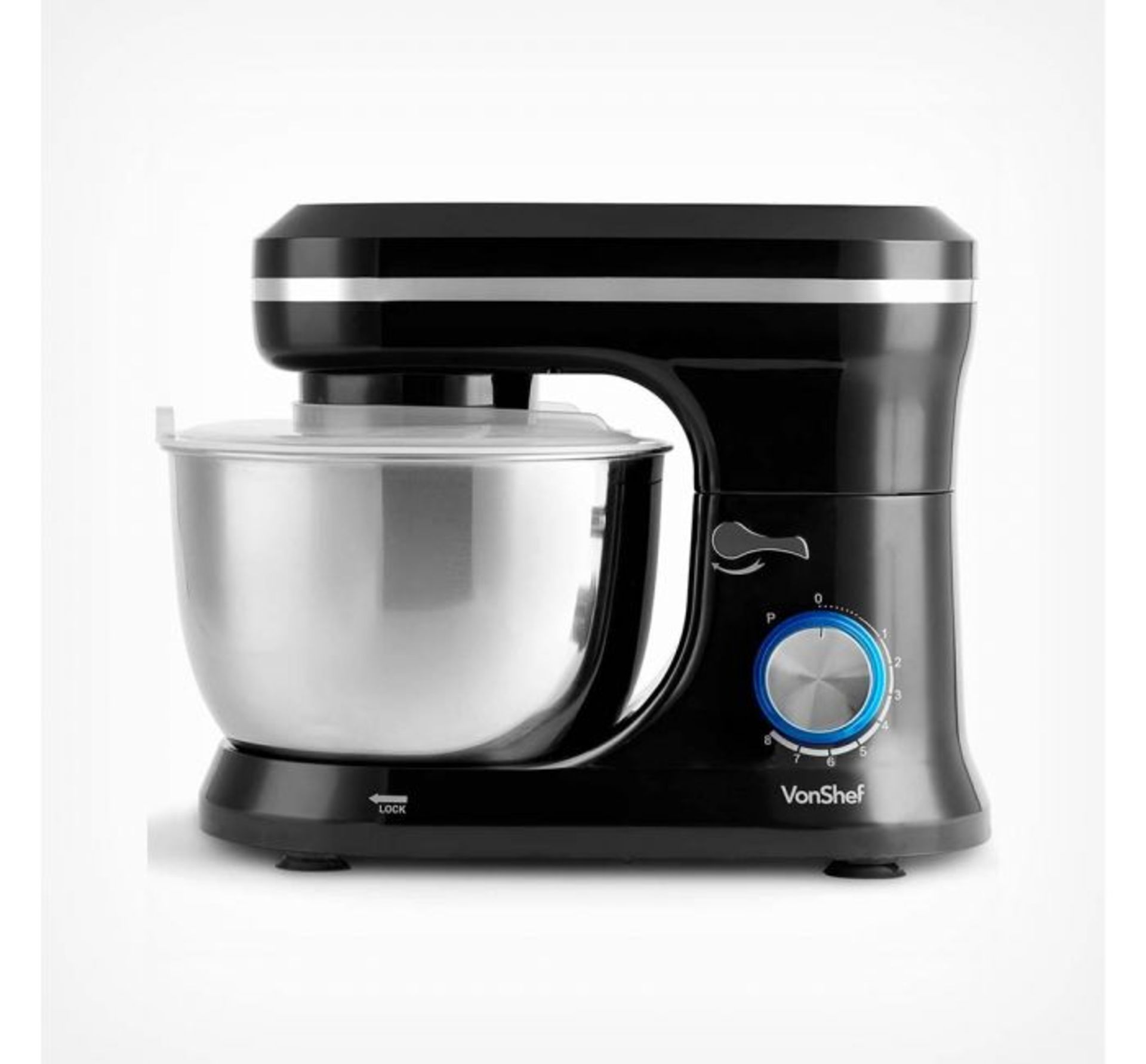 (TD40) 1000W Black Stand Mixer 8 speed settings, a pulse function and a stainless steel dough ... - Image 2 of 2