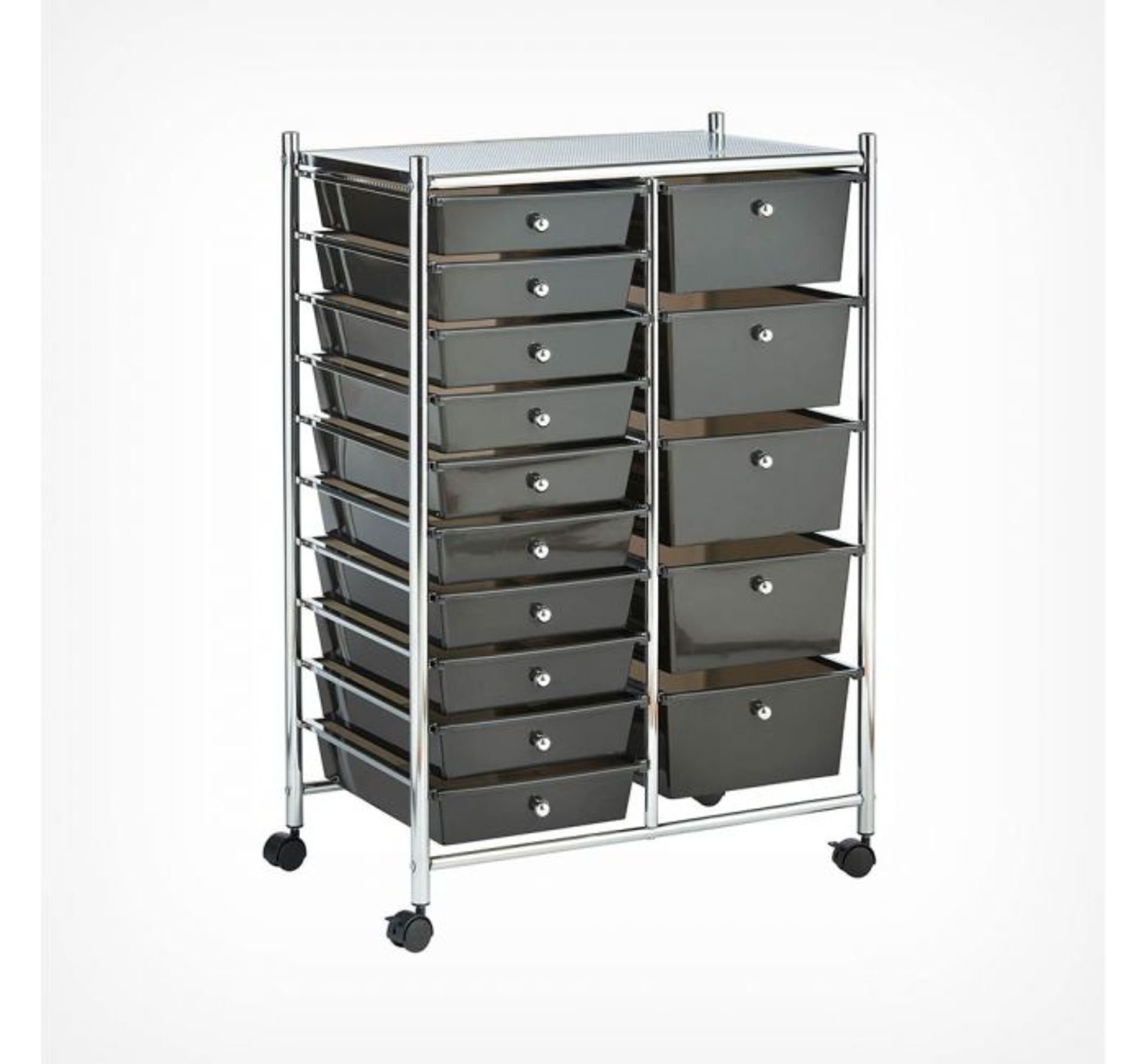 (TD38) Black 15 Drawer Trolley Perfect for homes, offices, beauty salons, hairdressers and mor... - Image 2 of 3