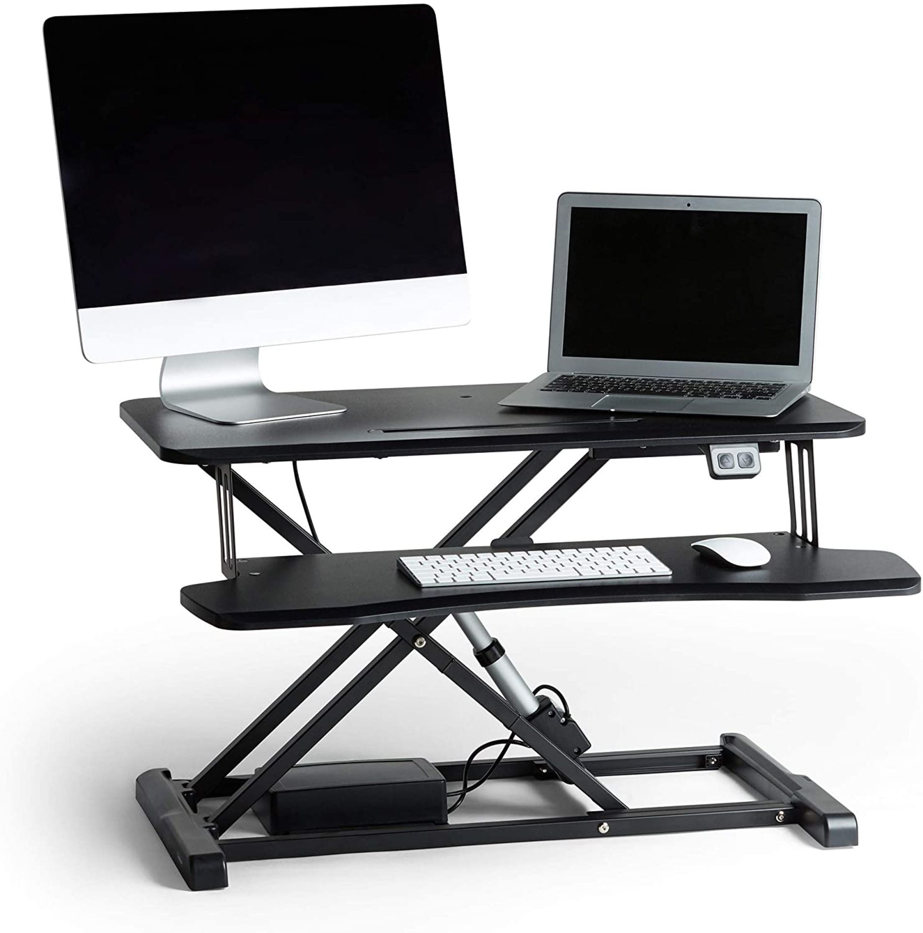 (TD32) Black Sit Stand Desk. Promotes better posture and reduces the risk of back and shoulder ... - Image 2 of 3