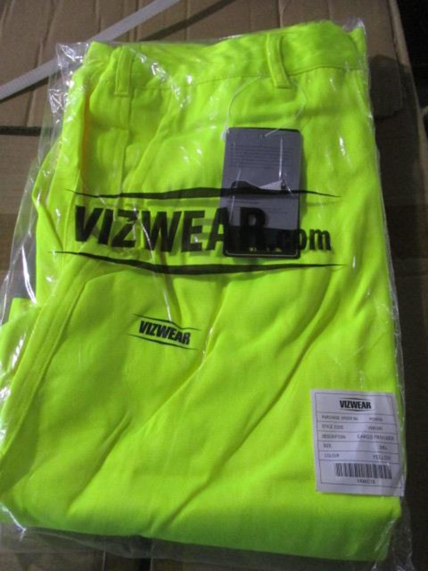 100pcs Brand New Vizwear High Viz Safety Trousers - Mix Of Assorted Sizes