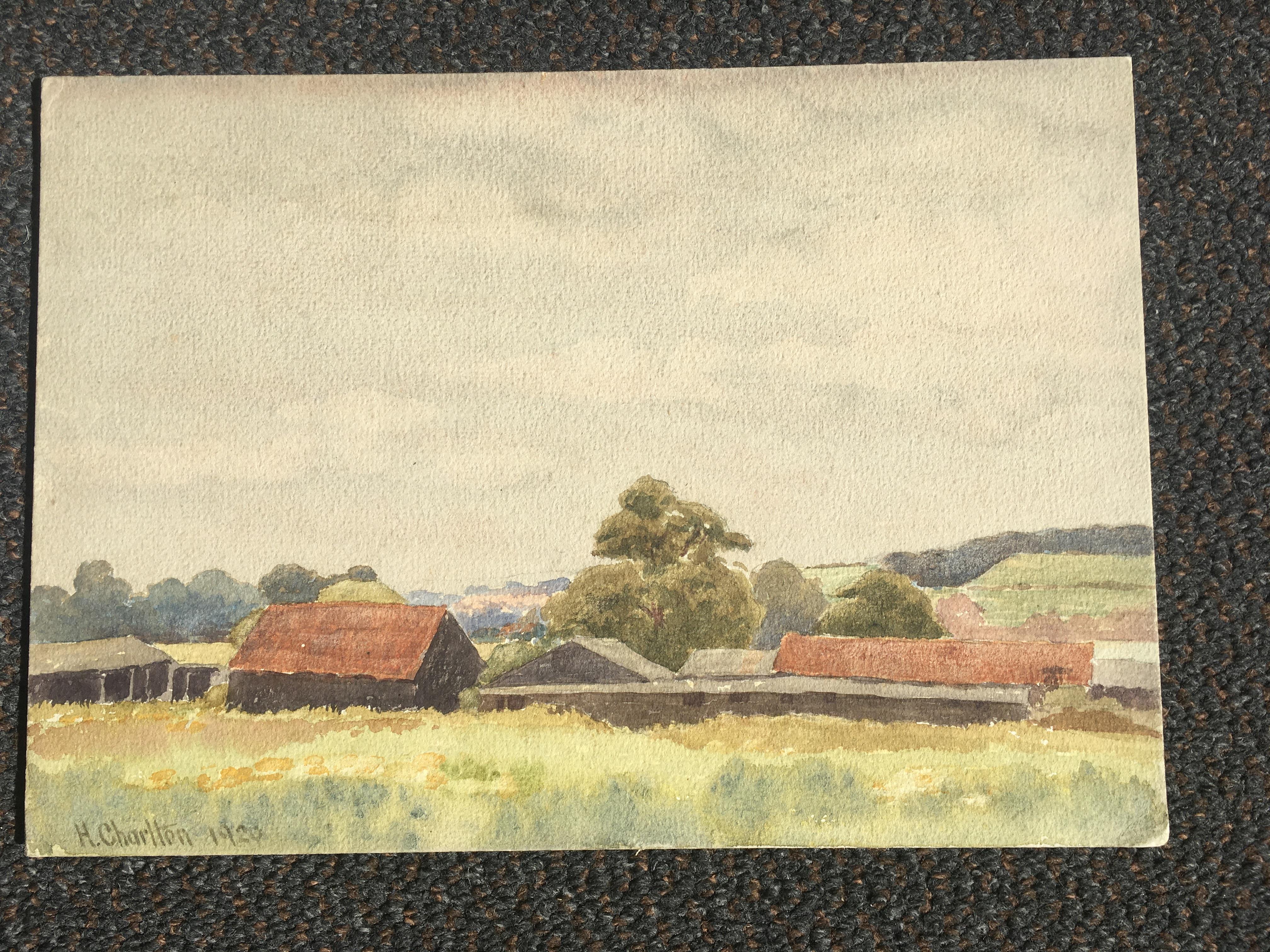 H Charlton 1920, watercolour 7 1/2x 10 1/2