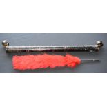 Large Military Red Feather Plume In Container