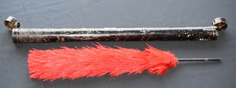 Large Military Red Feather Plume In Container