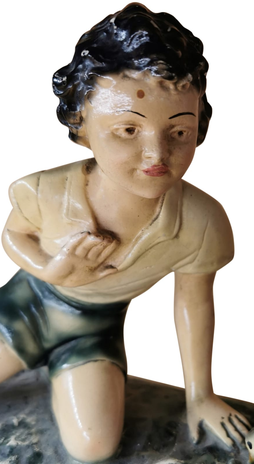 Art Deco Chalkware Of Girl With Geese - Image 3 of 4