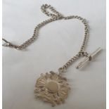 Silver Albert Watch Chain With Maltese Cross Fob