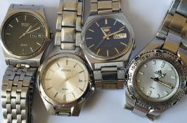 Group Of 4 Watches 3 Seiko And 1 Adidas