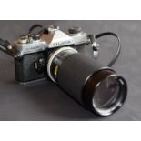 Fujica ST605 35mm Camera With M42 Screw Mount Hoya Lens