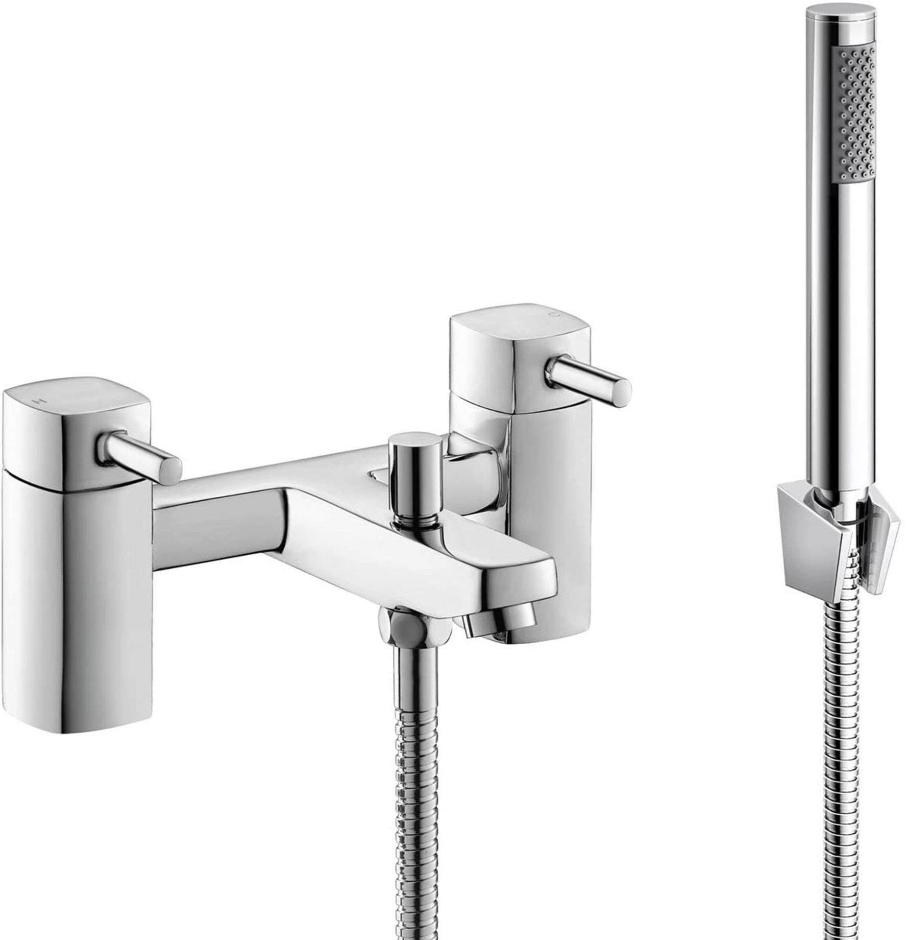 (MG1003) Square Bath Filler Mixer Tap with Modern Bathroom Shower Head . Chrome plated solid b... - Image 3 of 3