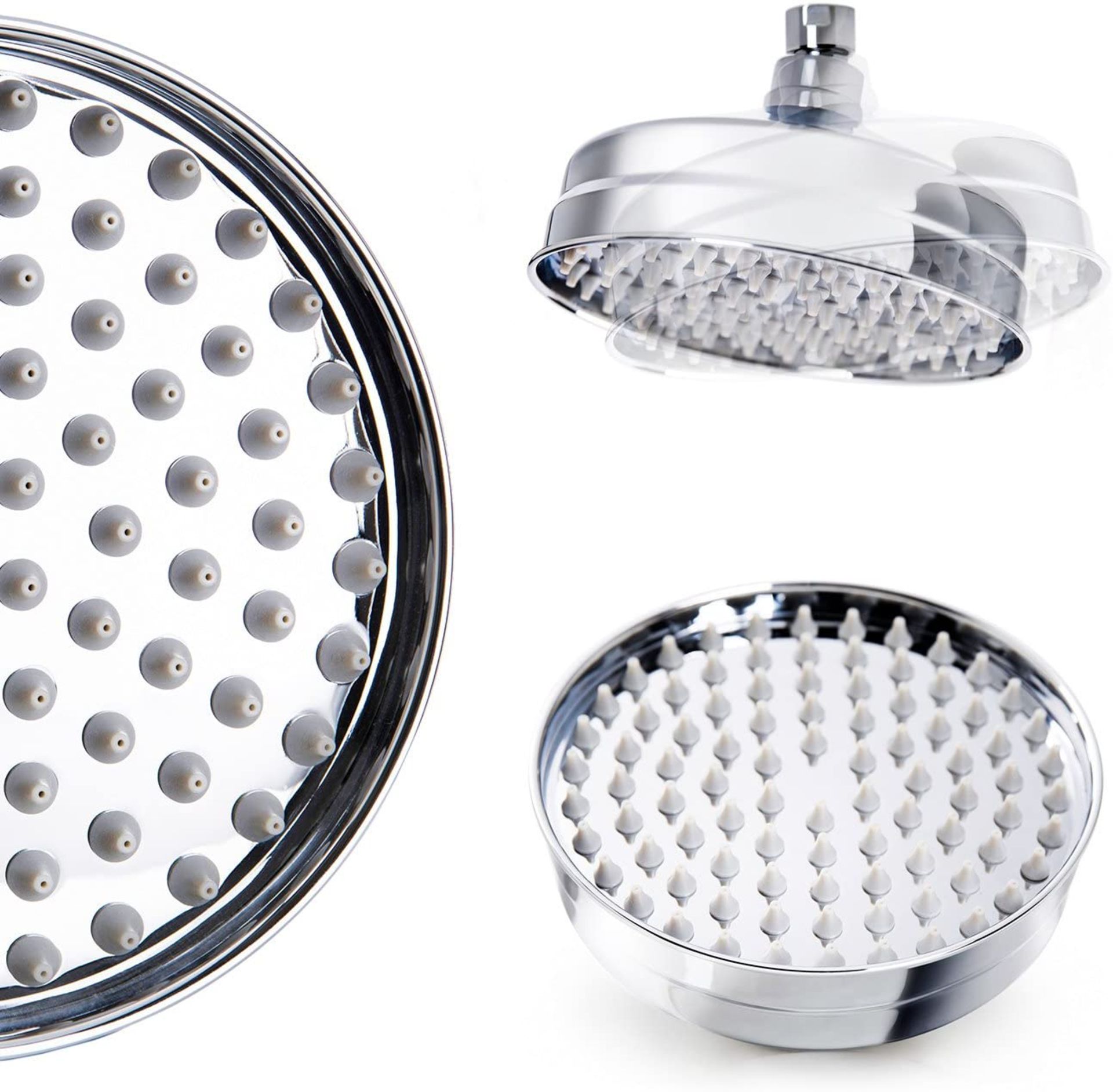 (GC1009) 6 Inch Traditional Fixed Rainfall Shower Head Round Stainless Steel Swivel Joint. Craf...