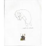 G.B. - Queen Elizabeth II 1977 British Wildlife Issue pencil drawing of a badger on paper, drawn ...