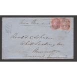 SARAWAK 1862 Neat Blue Envelope to the Revd. F.C. Johnson in Somerset, franked by 1856-64