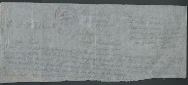 New Zeaand c.1899 Great Barrier Island Pigeongram staples flimsy message form from Blind Bay to A...
