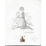 G.B. - Queen Elizabeth II 1977 British Wildlife Issue pencil drawing of a otter with background ...