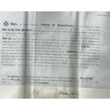 Mafeking 1893 Licence of Appointment of S.J. Ellis as Church Rector in Mafeking, printed on parc...