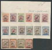 Persia 1927 Air set of 16 overprinted "SPECIMEN", affixed to a portion of album page signed by Po...
