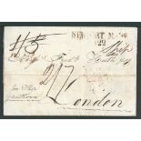 G.B. - Ireland - Ship Letters - Newport 1817. Entire letter from New York to London "per ship Gle...