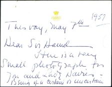 Royalty Duchess of Windsor (Wallis Simpson) two embossed cards handwritten in biro note from the Duc