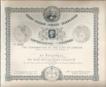 G.B. - Jubilee of Penny Post 1890 Unused Specimen of the Invitation to the Penny Post Jubilee Ce...