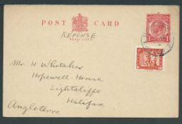 G.B. - K.G.V. Postal Stationery / Indo-China 1935 King George V 1d Reply Paid Postal Stationery C...